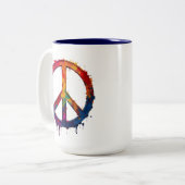 Colorful peace sign mug zweifarbige tasse (Vorderseite Links)