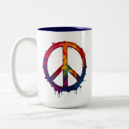 Colorful peace sign mug zweifarbige tasse