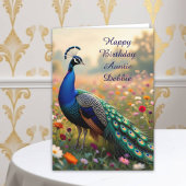 Colorful Peacock Aunt's Personalized Birthday Karte