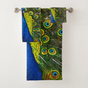 Colorful peacock badhandtuch set