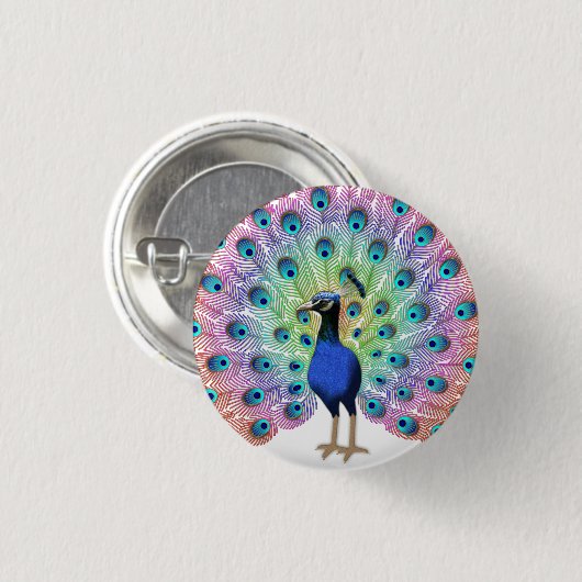 Colorful Peacock Button (Vorne & Hinten)