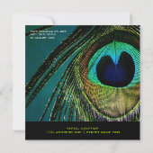 Colorful Peacock Feather Classy Foto Party Einladu Einladung (Rückseite)