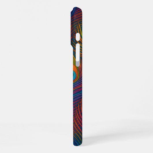 Colorful Peacock Feathers iPhone Hülle (Linke Seite)