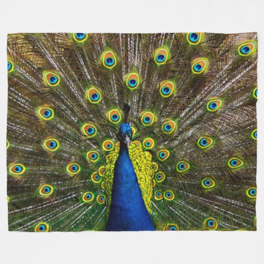 Colorful peacock fleecedecke (Vorderseite (Horizontal))