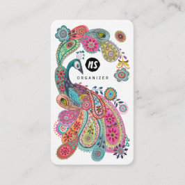 Colorful Peacock Floral Paisley | Visitenkarten Visitenkarte