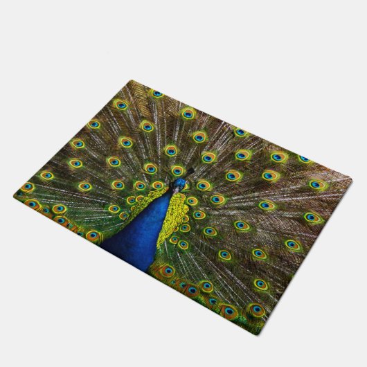 Colorful peacock fußmatte (Schrägansicht)