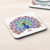 Colorful Peacock Getränkeuntersetzer (Linke Seite)