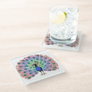 Colorful Peacock Glasuntersetzer