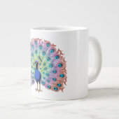 Colorful Peacock Jumbo-Tasse (Vorderseite Rechts)