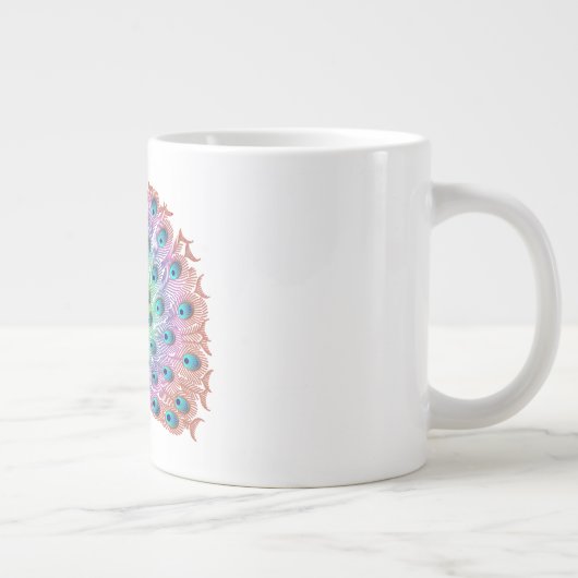 Colorful Peacock Jumbo-Tasse (Rechts)