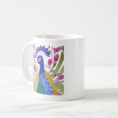 Colorful Peacock Kaffeetasse (Vorderseite Links)