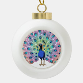 Colorful Peacock Keramik Kugel-Ornament
