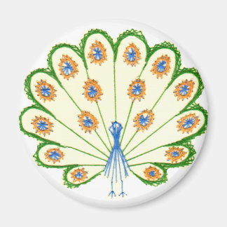 Colorful Peacock Magnet