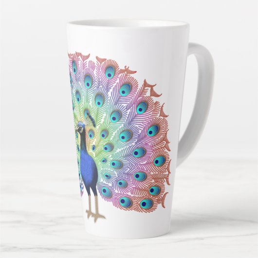 Colorful Peacock Milchtasse (Rechte Ecke)