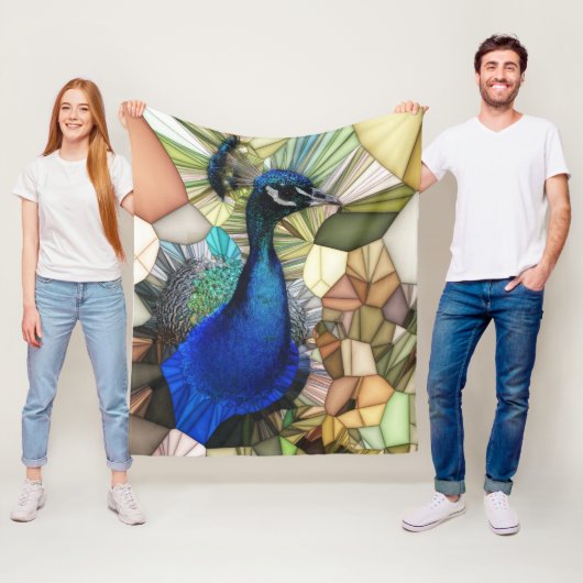 Colorful Peacock Mosaic Fleece Blanket (Beispiel)