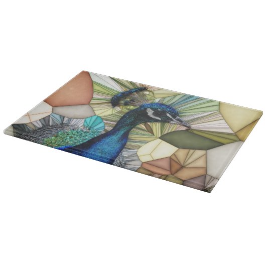 Colorful Peacock Mosaik Chopping Board Schneidebrett (Ecke)