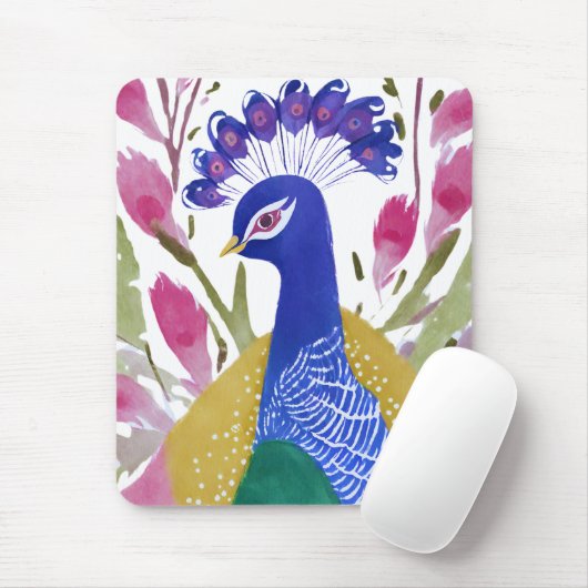 Colorful Peacock Mousepad (Mit Mouse)