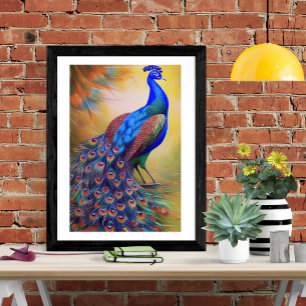 Colorful Peacock Poster