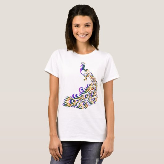 Colorful Peacock T-Shirt (Vorne ganz)