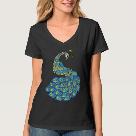 Colorful Peacock T-Shirt (Vorderseite)