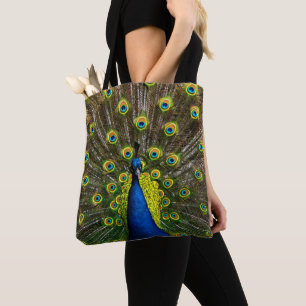 Colorful peacock tasche