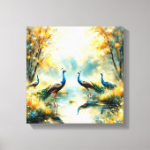 Colorful Peacocks Canvas Art Leinwanddruck (Vorderseite)