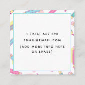 Colorful Pencils School Dinge Lehrer Nachhilfe Quadratische Visitenkarte (Rückseite)