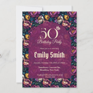 Colorful Peonies Accent Surprise Birthday Einladung