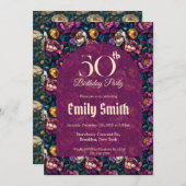 Colorful Peonies Accent Surprise Birthday Einladung (Vorne/Hinten)