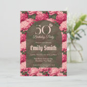 Colorful Peonies Charm Romantic Party Einladung (Stehend Vorderseite)