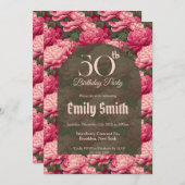 Colorful Peonies Charm Romantic Party Einladung (Vorne/Hinten)