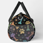 Colorful Pet Bones Paw Print Monogram Personalize Duffle Bag (Rechts)