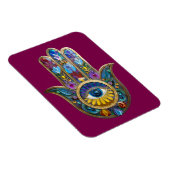 Colorful Petals Leaves Hamsa Sapphire Third Eye Magnet (Rechte Seite)