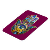 Colorful Petals Leaves Hamsa Sapphire Third Eye Magnet (Linke Seite)
