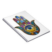 Colorful Petals Leaves Hamsa Sapphire Third Eye Notizblock (Rechte Seite)