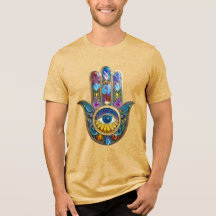 Colorful Petals Leaves Hamsa Sapphire Third Eye