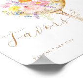 Colorful Petals & Prosecco Favors Table Sign Poster (Ecke)
