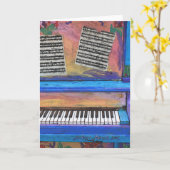 Colorful Piano Karte (Gelbe Blume)