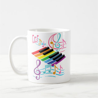 Colorful Piano Keyboard  Music Notes  Musician Pia Kaffeetasse