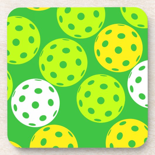 Colorful Pickleball Coaster Set Getränkeuntersetzer (Vorderseite)