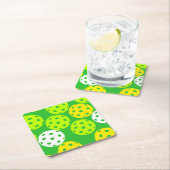 Colorful Pickleball Coaster Set Rechteckiger Pappuntersetzer (Vor Ort)