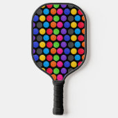 Colorful Pickleball on Black  Schläger (Rückseite)
