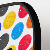 Colorful Pickleballs with Funny Quote  Pickleball Schläger (Linke Seite)