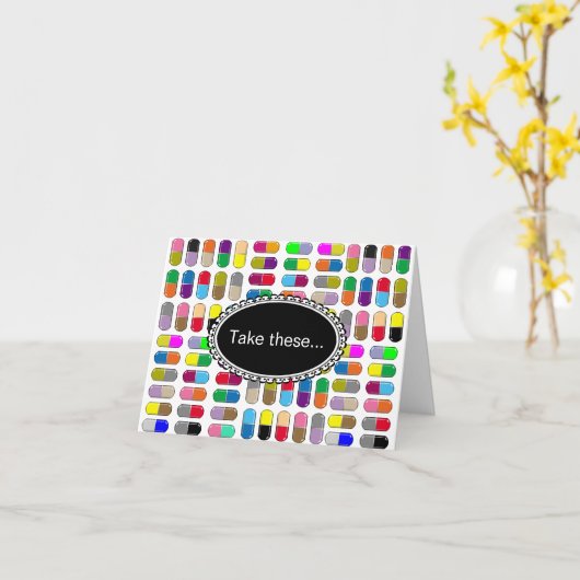 Colorful pills karte (Gelbe Blume)