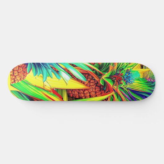 COLORFUL PINEAPPLE PATTERNS SKATEBOARD (Horizontal)