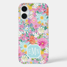 Colorful Pink Garden Monogrammed