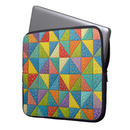 Colorful Pinwheel Quilt Design Laptopschutzhülle (Vorderseite Links)