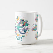 Colorful Pisces Zodiac Fish Astrology Kaffeetasse (VorderseiteRechts)