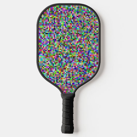Colorful Pixel Squares Background Pattern Pickleball Schläger (Rückseite)