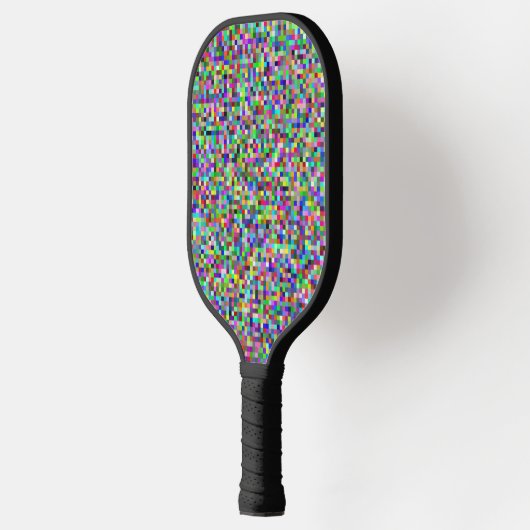 Colorful Pixel Squares Background Pattern Pickleball Schläger (Links)